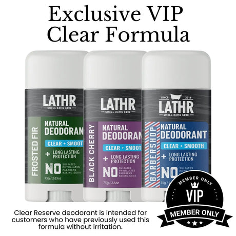 Natural Clear Reserve Deodorant LATHR Made In Canada